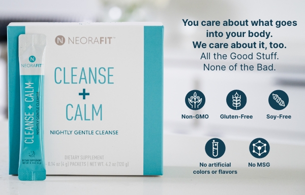 Neora's clean formula guarantee of the NeoraFit Cleanse + Calm Nightly Gentle Cleanse Powder.